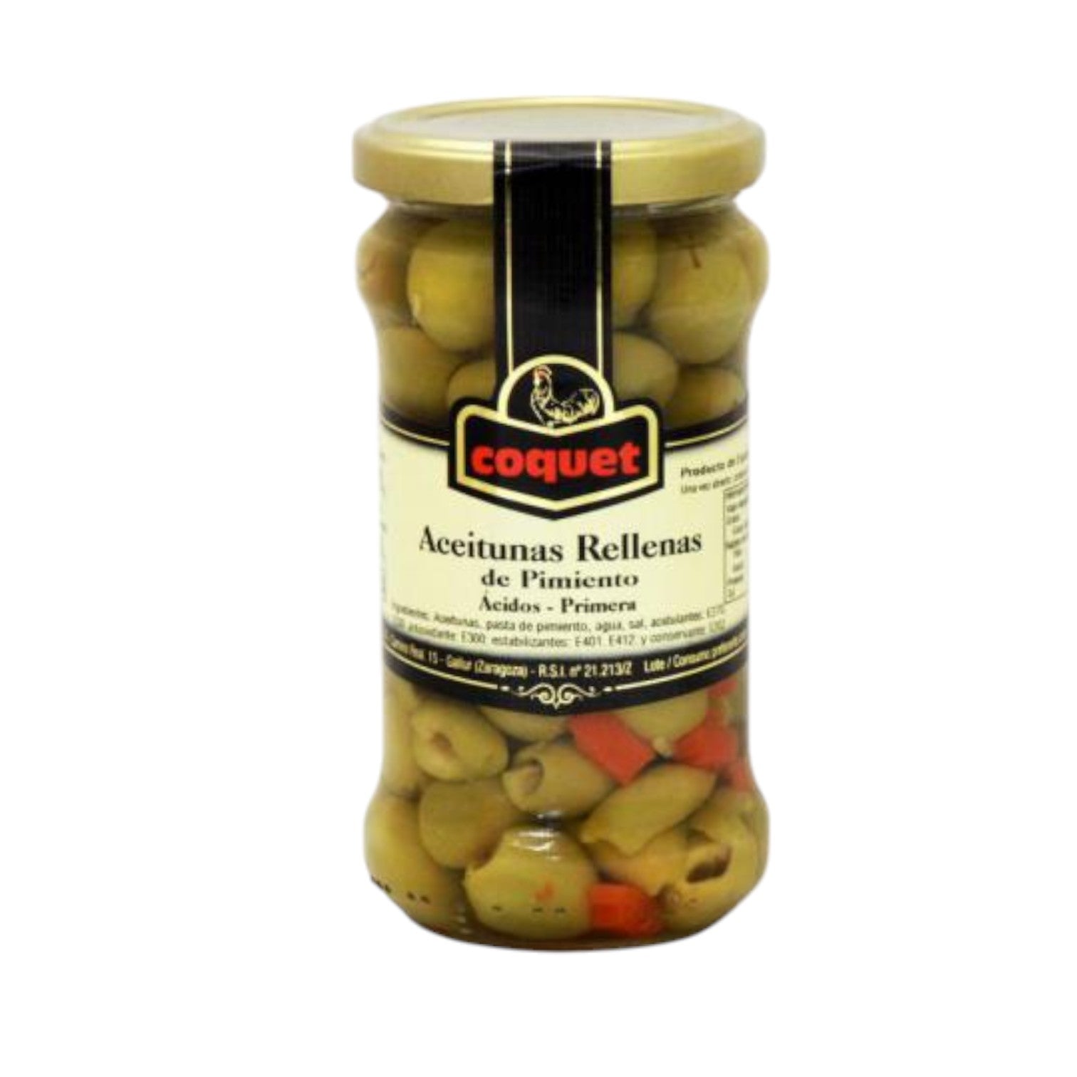 Coquet Green Manzanilla Olives stuffed with Red Pepper