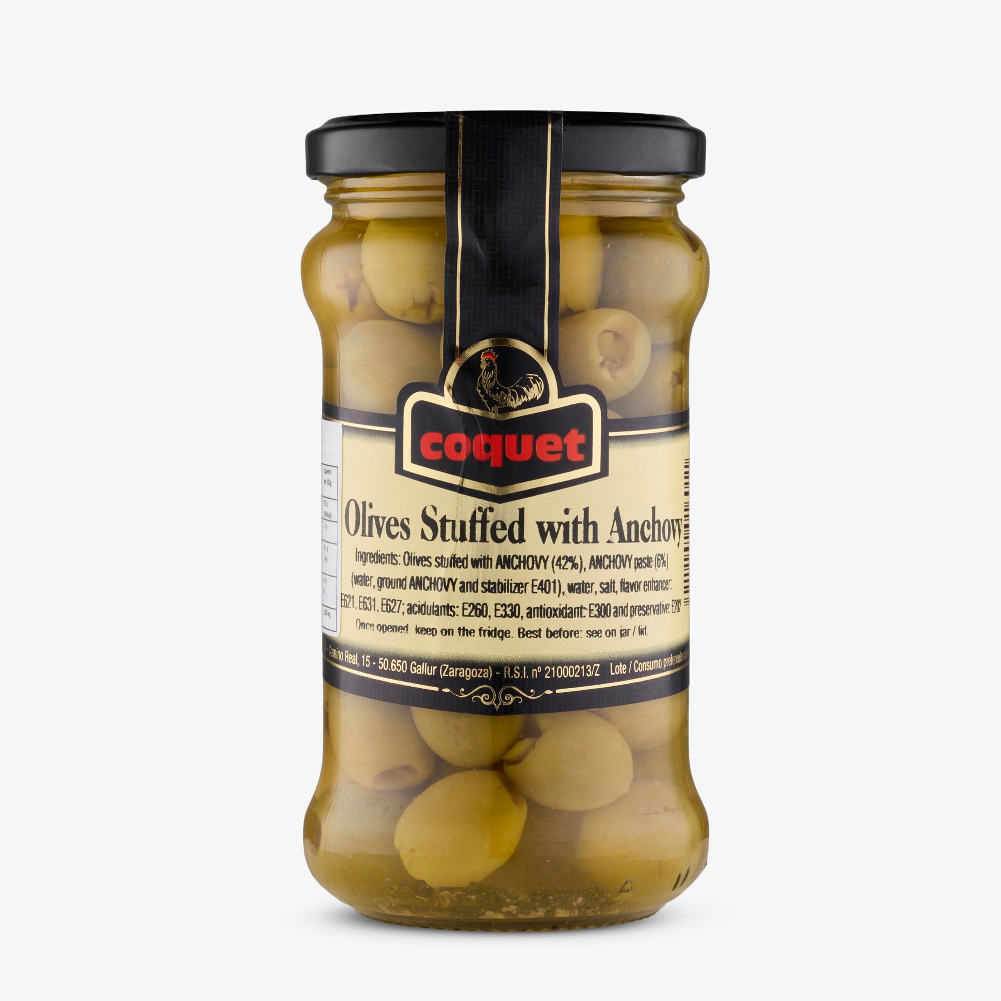 Coquet Green Manzanilla Olives stuffed with Anchovy