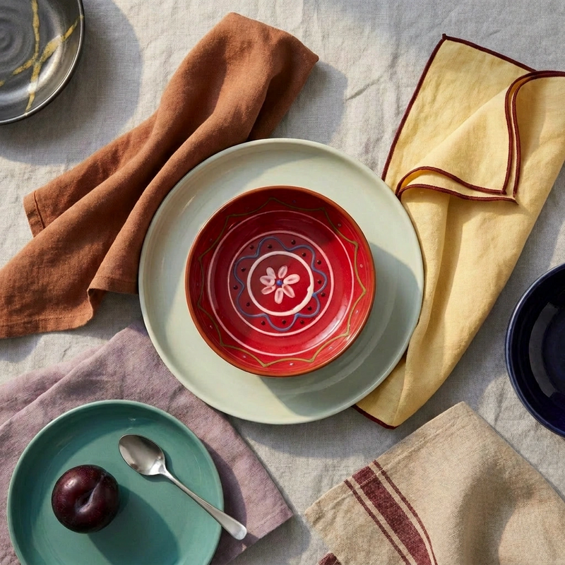 Regas Red Decorated Bowl